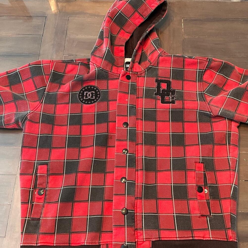 Ultra rare vintage red and black zipup button up hoodie